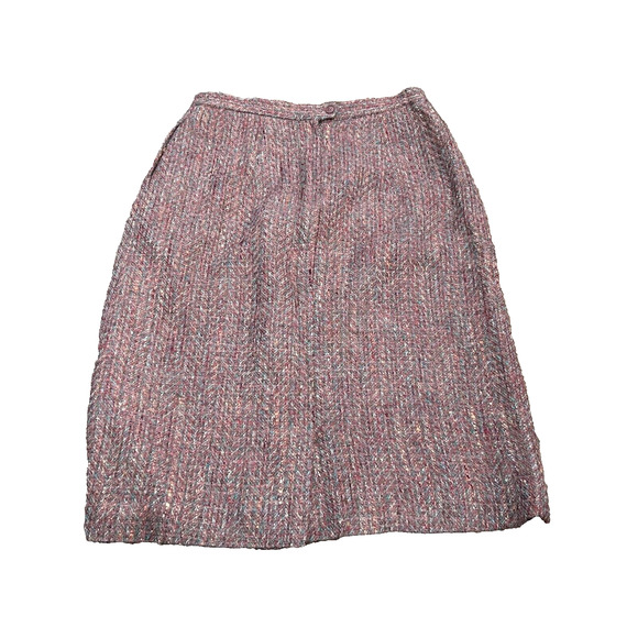 Vtg Lombardi Inc. Womens Purple Mohair Chevron Tweed Blazer & Skirt Suit Size 14 - Picture 3 of 16